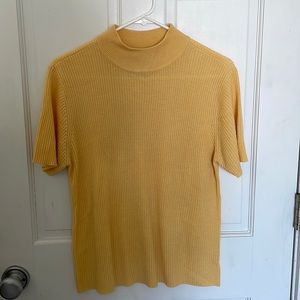 Yellow Short-sleeve Mock Neck